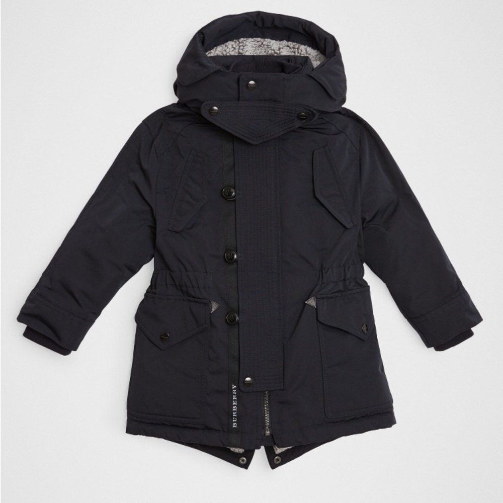 Burberry Detachable Hood  Down- Filled Parka Coat size 10